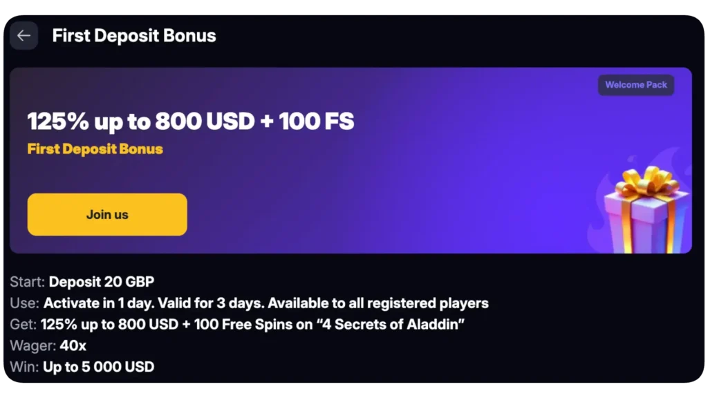 WinOlympia Casino Promotions